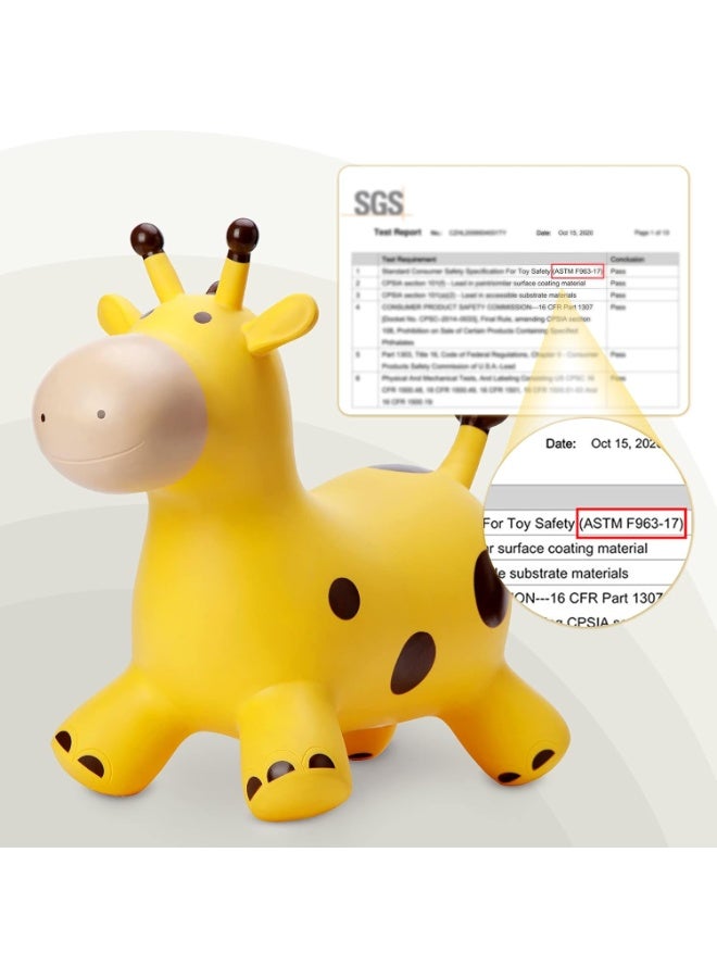 Giraffe Bouncy Horse Hopper for Toddlers, Bouncy Animals Jumping Horse, Inflatable Ride on Bouncer Hopping Toys Gifts for Boys Girls 18 Months 2 3 4 5 6 Years Old - Image 2