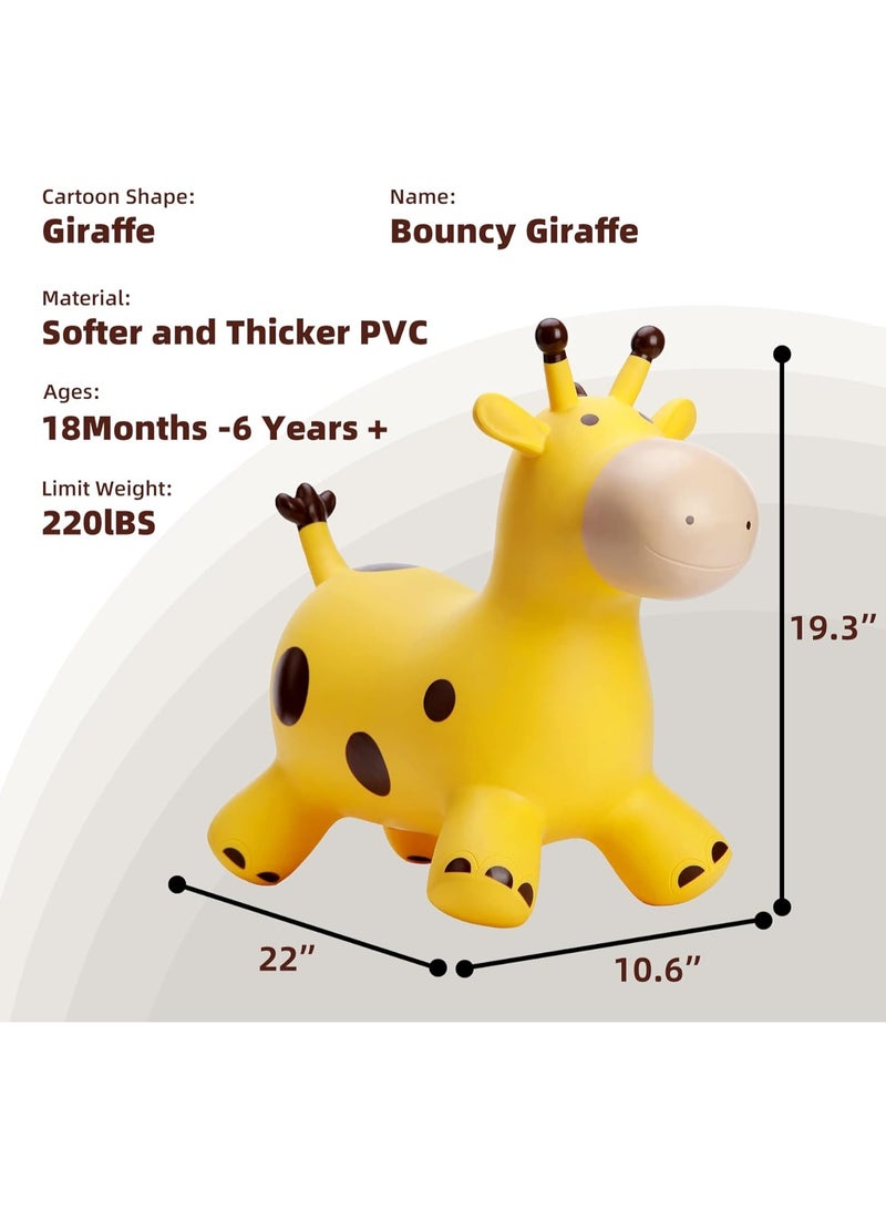 Giraffe Bouncy Horse Hopper for Toddlers, Bouncy Animals Jumping Horse, Inflatable Ride on Bouncer Hopping Toys Gifts for Boys Girls 18 Months 2 3 4 5 6 Years Old - Image 1