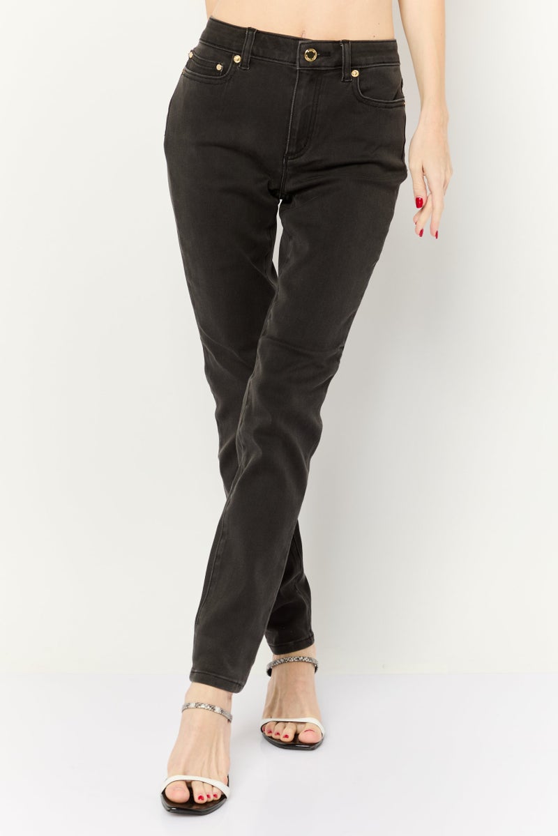 Michael Kors Women Skinny Fit High Waist Stretchable Denim, Black - Image 1