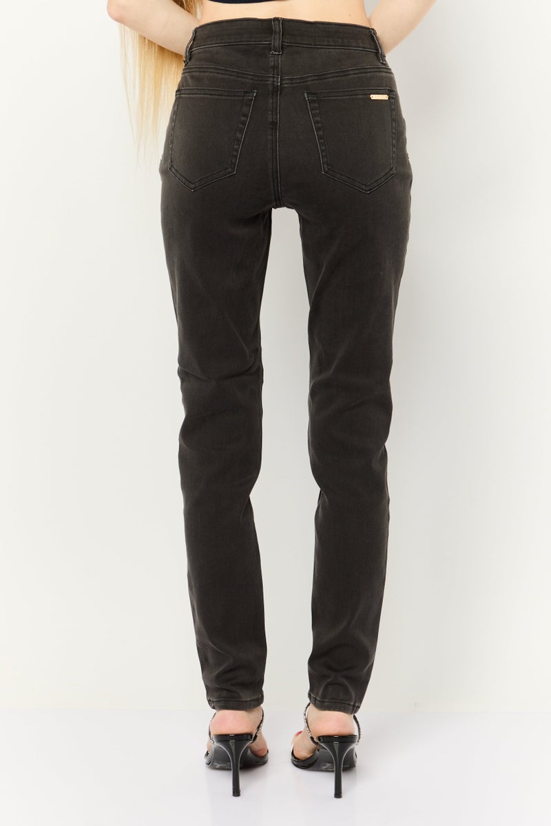 Michael Kors Women Skinny Fit High Waist Stretchable Denim, Black - Image 4