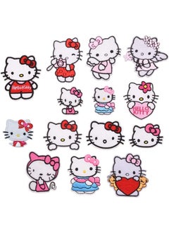 Daily Crafts Daily Crafts Cute Kitty Pack of 3 Embroidered Sew on Patches Iron on Cloth Stickers Big for Clothes Jackets Pants Jeans Bags Boutique Multicolour Different Embroidery DIY Patches 