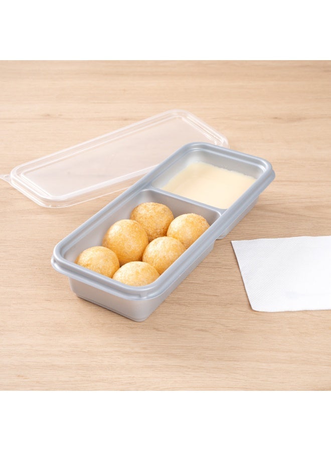 Restaurantware Futura 20 Ounce Meal Prep Containers With Lids, 100 Microwavable To Go Containers - 2 Wide Compartments, Disposable, Silver Plastic Food Containers With Lids, For Take Out or Lunches - Image 4