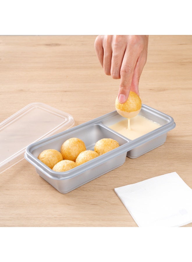 Restaurantware Futura 20 Ounce Meal Prep Containers With Lids, 100 Microwavable To Go Containers - 2 Wide Compartments, Disposable, Silver Plastic Food Containers With Lids, For Take Out or Lunches - Image 5