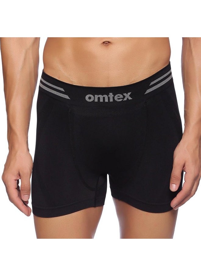 omtex Men's Athletic Seamless Short Stretchable with Cup Pocket, Ideal for Workout and Sports Quick Dry Moisture Wicking Underwear Black - X-Large - pzsku/ZDE510F99FF391B5489FFZ/45/_/1738306072/c1478743-58c7-4e5d-87a7-fd3b45a612cd