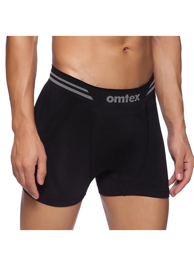 omtex Men's Athletic Seamless Short Stretchable with Cup Pocket, Ideal for Workout and Sports Quick Dry Moisture Wicking Underwear Black - X-Large - pzsku/ZDE510F99FF391B5489FFZ/45/_/1738306083/74fd1542-438f-41d7-9ab1-e1913eb1d359