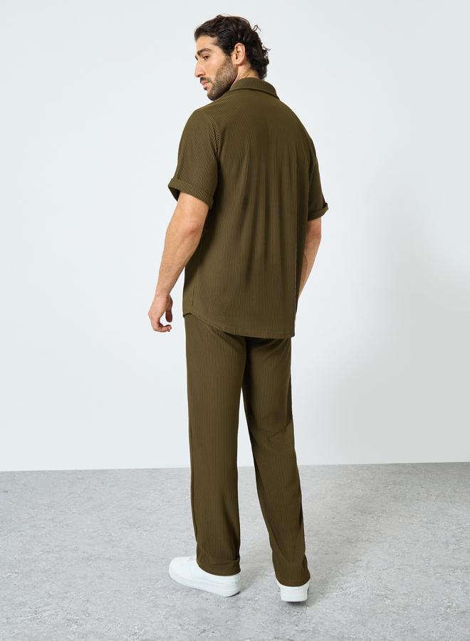Styli Textured Ribbed Knit Relaxed Fit Shirt and Pants Co-Ords - Image 5
