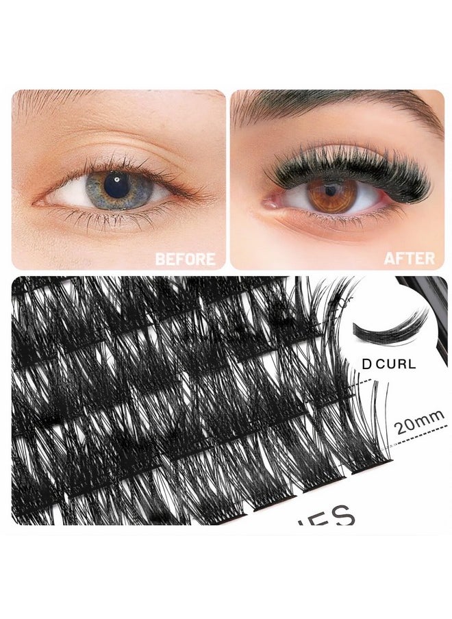 Vayator Vayator Mixed Size Kit with Applicator and Lash Bond & Seal 8-14mm/10-16mm/14-20mm Mix D Curl/DD Curl Makeup Cluster Grafting Eyelashes Individual Extension (C#10-12-14-16mm Mixed)  - Image 2