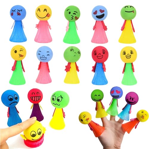 Zytiqt Spring Toy, 10 Pack Jumping Toys for Kids, Fun Party Favors and Return Gifts, Bouncy Smiley Balls for Kids Age 10-12, 3 * 6 cm Small Size - Image 1