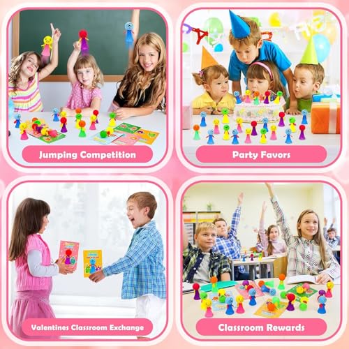 Zytiqt Spring Toy, 10 Pack Jumping Toys for Kids, Fun Party Favors and Return Gifts, Bouncy Smiley Balls for Kids Age 10-12, 3 * 6 cm Small Size - Image 4