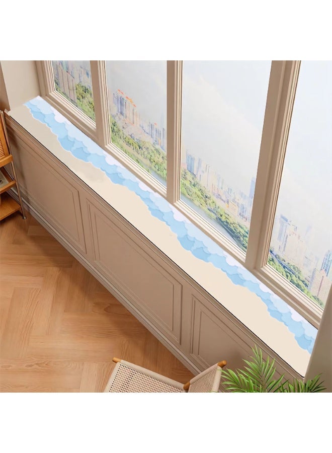 ALMiHomi 1 Roll 10m Cloud Border Bulletin Board Sticker – Light Blue Sky Self-Adhesive Wall Trim for Classroom, Kids Room, School Chalkboard, Office or Window Decor – Easy Peel, Cute Cloud Lace Pattern - Image 5