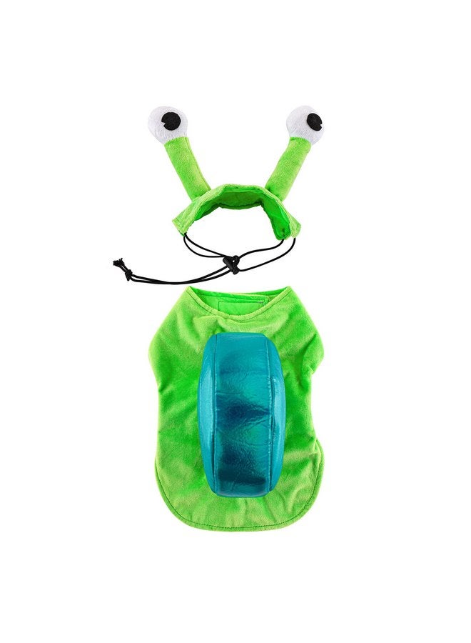 Mogoko Funny Dog Cat Snail Costumes, Pet Halloween Christmas Cosplay Dress, Adorable Green Snail Pet Costume (S Size) - Image 4