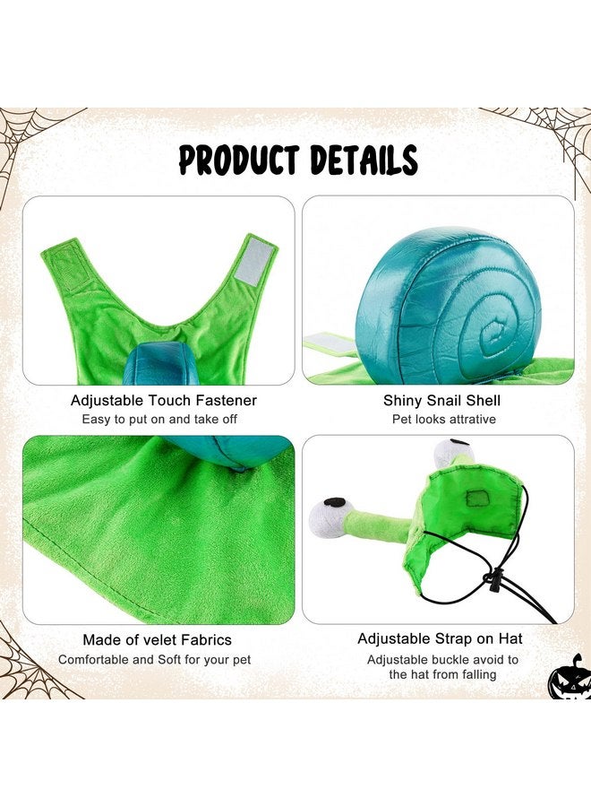 Mogoko Funny Dog Cat Snail Costumes, Pet Halloween Christmas Cosplay Dress, Adorable Green Snail Pet Costume (S Size) - Image 2