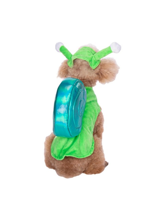 Mogoko Funny Dog Cat Snail Costumes, Pet Halloween Christmas Cosplay Dress, Adorable Green Snail Pet Costume (S Size) - Image 1