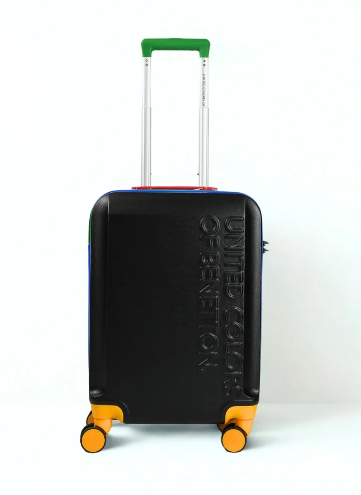 UNITED COLORS OF BENETTON BNTA-203X Set of 2 Luggage with TSA Lock| Material- Acrylonitrile Butadiene Styrene| Adjustable Trolley Handle | Smooth Dual Wheels 360degree rotate| SIZE-20/28 Inch| BLACK
