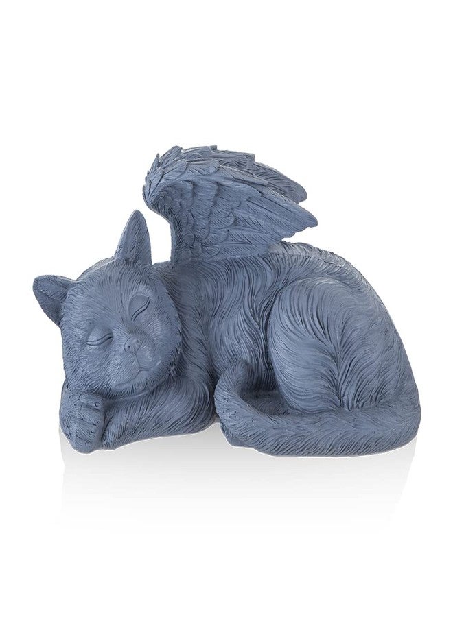 Cuodia Cat Memorial Sculpture, Big Greey Resin Statue with Angel Wings, Pet Tribute for Indoor Decoration or Outdoor Backyard Garden - Image 1