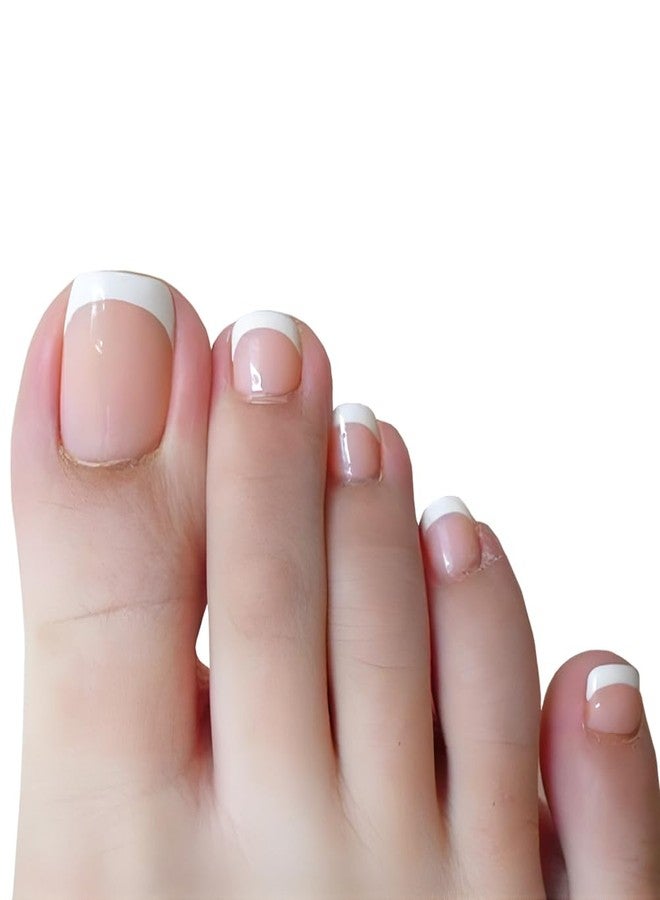 Obtheleg Toe Nails Press On Toe Nails Artificial 24pc Fake Toe Nails Skin Colours Toe Nail Extension for Women - Image 1