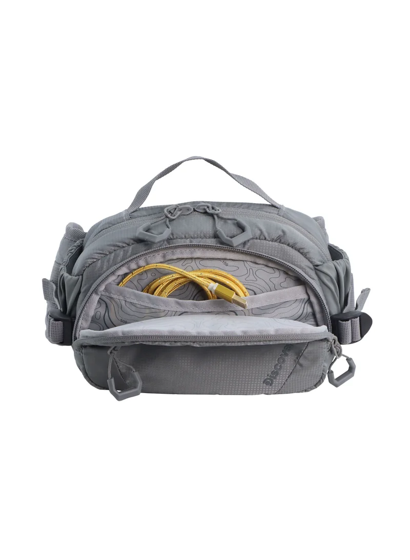 ديسكفري Discovery Body Spirit Nylon Ripstop Waist Bag Grey for Men and Women, Durable Lightweight Waterproof Hip Pack Bag/Crossbody/Sling/Belt Bag  Outdoor Hiking Trekking Running Camping