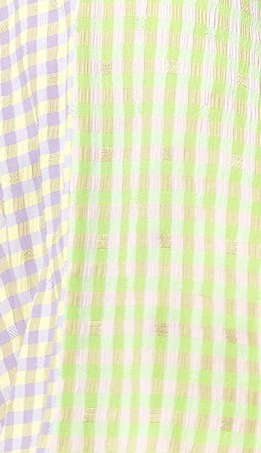 Liquorish Green Check Mini Dress With Collar