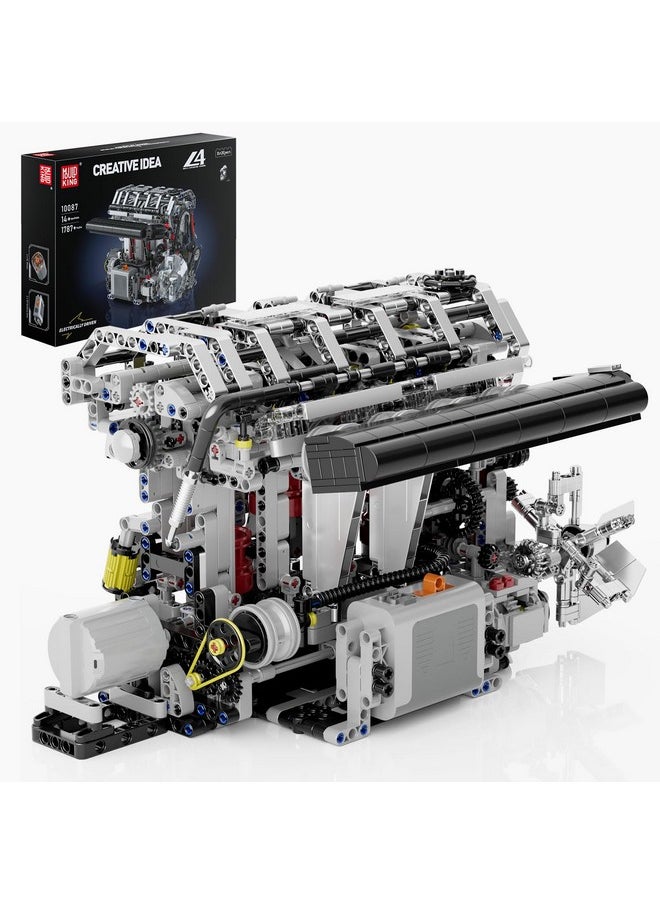 mould king Mould King L4 Engine Building Blocks, Mini Engine Model Kit, 10087 Creative Motor Building Kit, STEM Toys Sets, Gift for Kids 14+ and Adults (1787pcs)  - Image 1