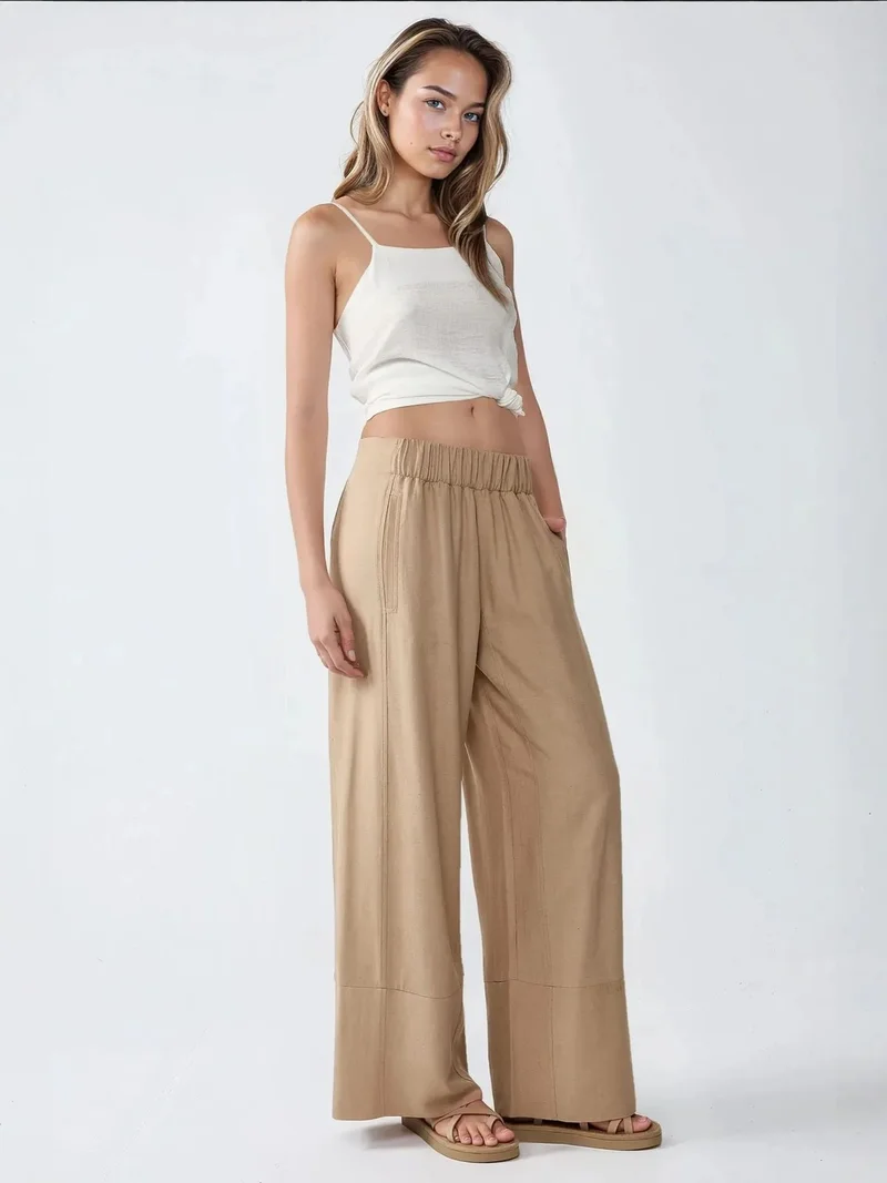 HICCUP Wide Leg Elastic Waist Pants
