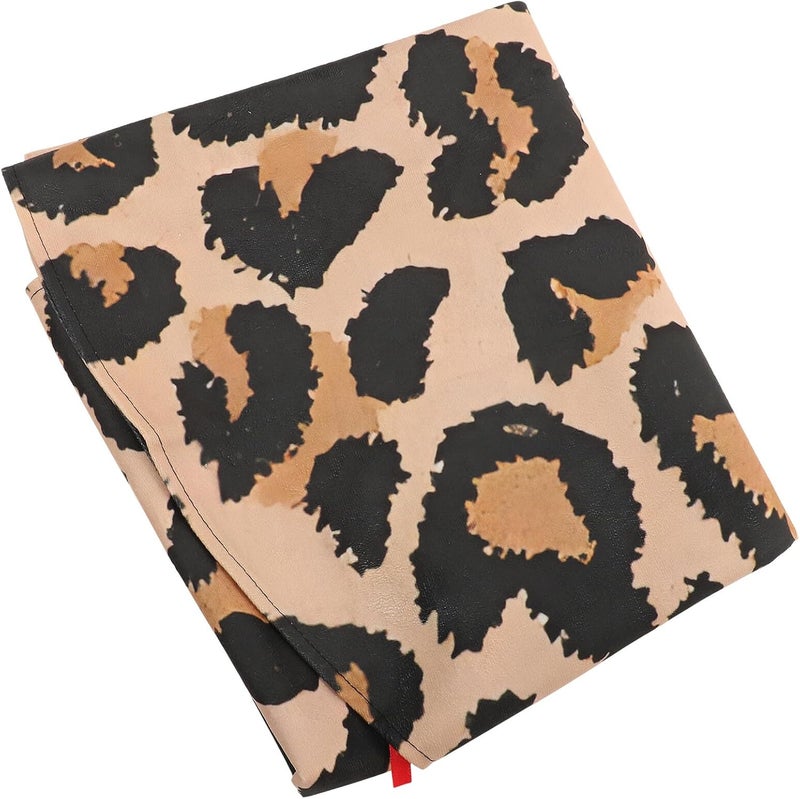 Leopard Print Christmas Tree Skirt 120cm Decorative Xmas Tree Bottom Apron Winter Holiday Home Decor Rug Protector for Christmas Ornaments and Seasonal Decoration - Image 1