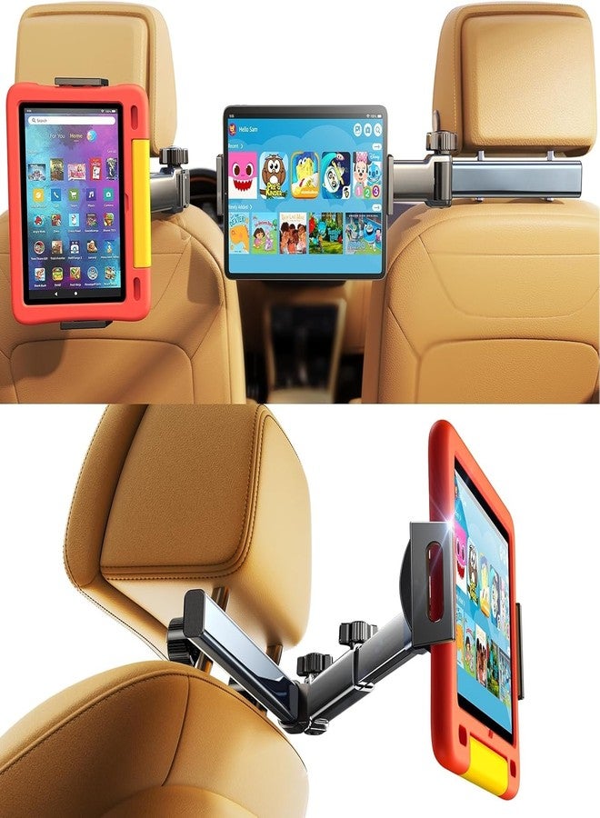 LMADFLY Car Headrest Tablet Holder for Back Seat | Adjustable 3-in-1 Extension Arm iPad Car Mount | Kids Travel Essentials for 4.7-11" Tablets iPad Pro/Air/Mini Samsung Galaxy Amazon Fire - Image 1