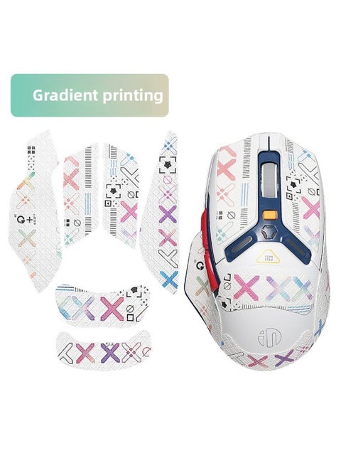 Suitable For Infinitic In9 Anti-slip Stickers In9PRO Mouse Stickers Printed Set Anti-sweat And Sweat-absorbent Stickers Palm Stickers Back Stickers-Color:[all Inclusive] Gradient Color Printing Mouse Stickers [free Cleaning Cotton]