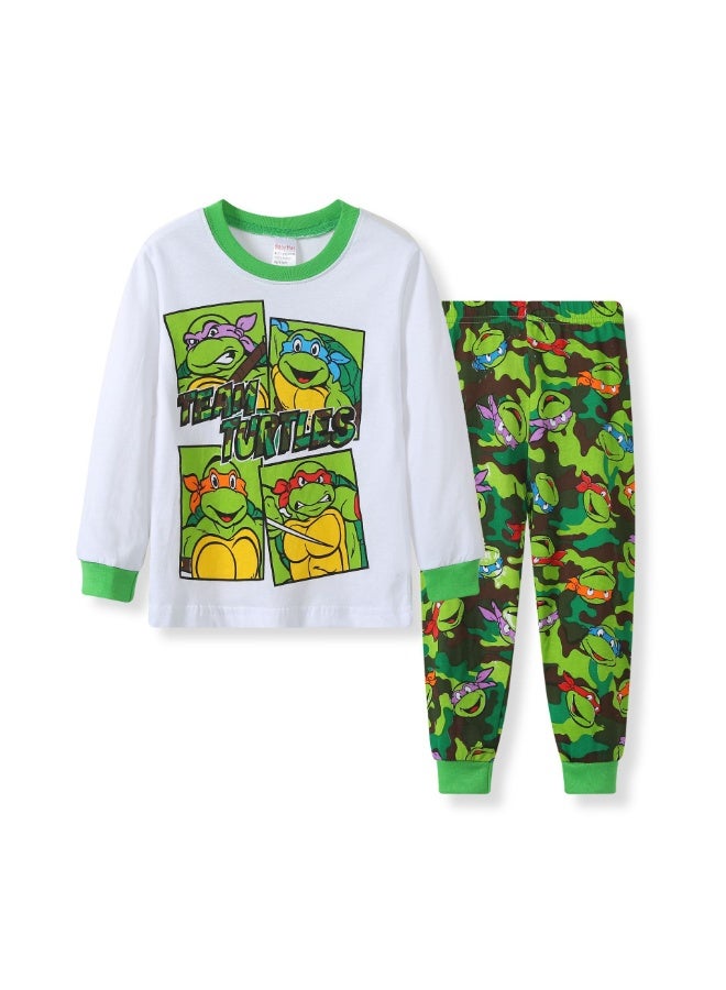 general Teenage Mutant Ninja Turtles Pajamas boys and girls home service cotton casual round neck long-sleeved suit - Image 1