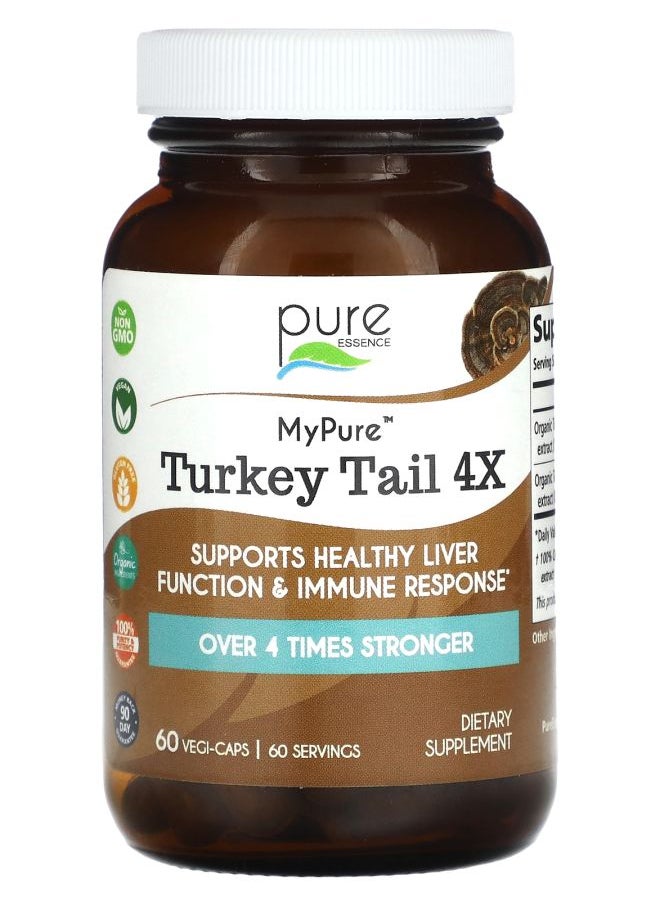 Pure Essence My Pure Turkey Tail 4X 60 Vegi-Caps 
