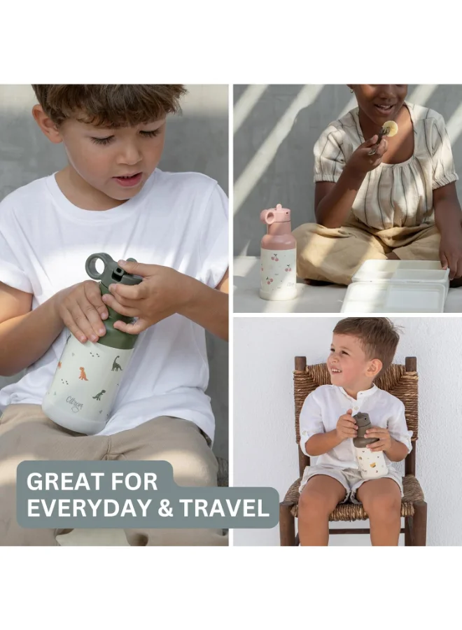 Citron Kids Water Bottle350 Ml , Vacuum Insulated Stainless Steelleak Proof, Eco - Friendly, Perfect For School And Traveldino - Green
