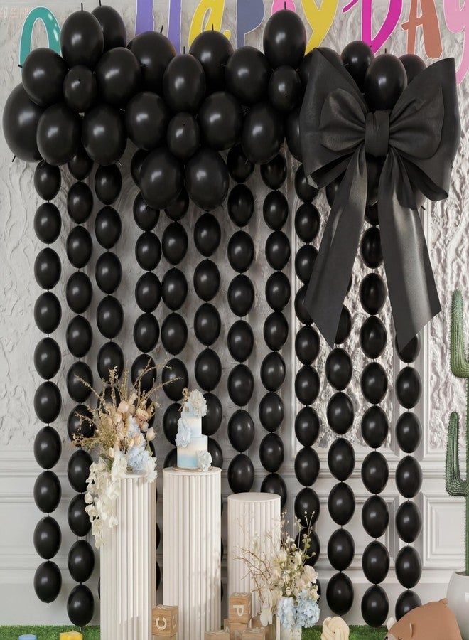 Meanplan 100 Pcs Link Balloon Linking Balloon Latex Linkable Balloons Connected Wedding Party Decoration(Black,10 Inch) - Image 3