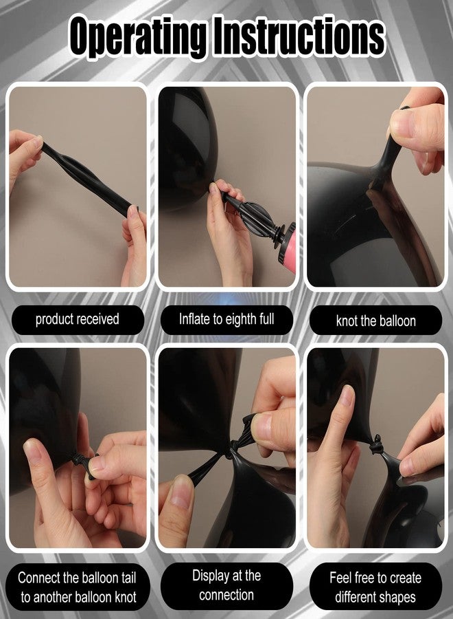 Meanplan 100 Pcs Link Balloon Linking Balloon Latex Linkable Balloons Connected Wedding Party Decoration(Black,10 Inch) - Image 5