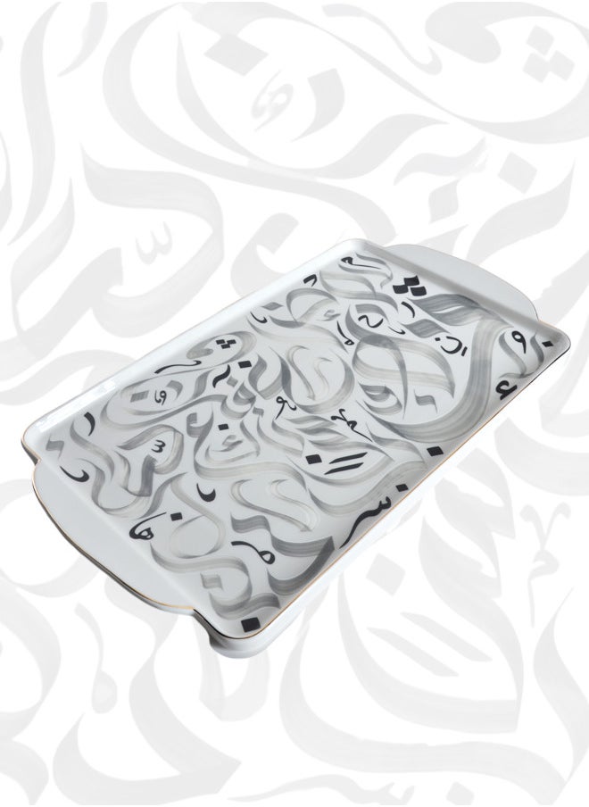 Trust Porcelain Serving Tray 47.5x28.3CM Silver  - Image 2
