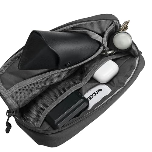 Incase Crosstown Sling. Compact, Durable Sling Bag with Weather-Resistant Woolenex, Crossbody or Hip Carry, Faux Fur-Lined Device Pocket, Easy Access Front Pocket - Black - Image 4