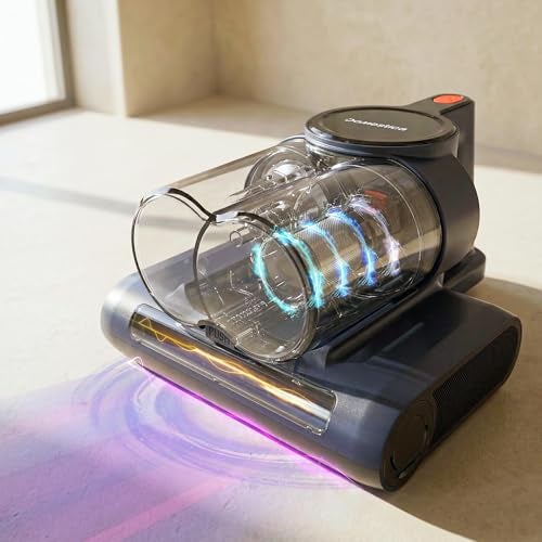 DOMESTICA Dustro Bed Vacuum Cleaner for Home | 13 KPA Suction, Smart Dust Sensor for Mattress, Sofa | Ultrasonic Waves, UV-C Light, 60°C Hot Air | 45,000 RPM | HEPA Filter for Dust Mites, Pet Hair - Image 1