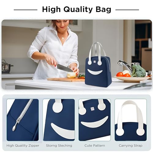 NFI essentials Insulated Lunch Bag for Men Women Large Tiffin Carry Bag Travel Lunch Box Organizer for Office, School, College, Leak-Proof Lunch Cooler Bag (Blue) - Image 2