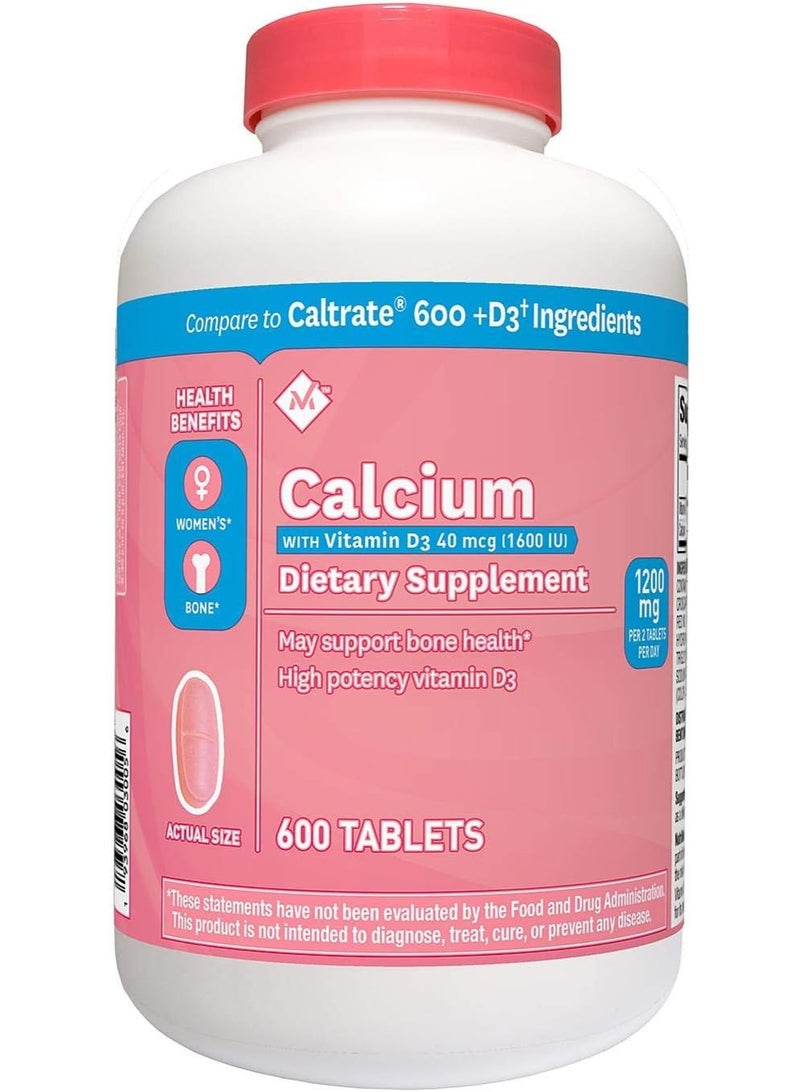 Member's Mark 600mg Calcium + D3 Dietary Supplement (600 Count) - Image 1