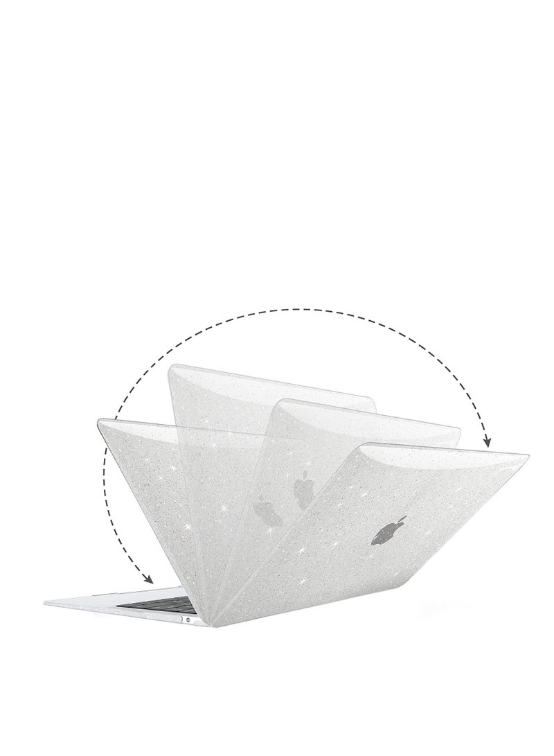 جراب متوافق مع MacBook Pro مقاس 13 بوصة M2 2023--21، 2020-2016 M1 A2338 A2251 A2289 A2159 A1989 A1706 A1708 Touch Bar، جراب صلب لامع شفاف + غطاء لوحة مفاتيح + واقي شاشة - Image 4