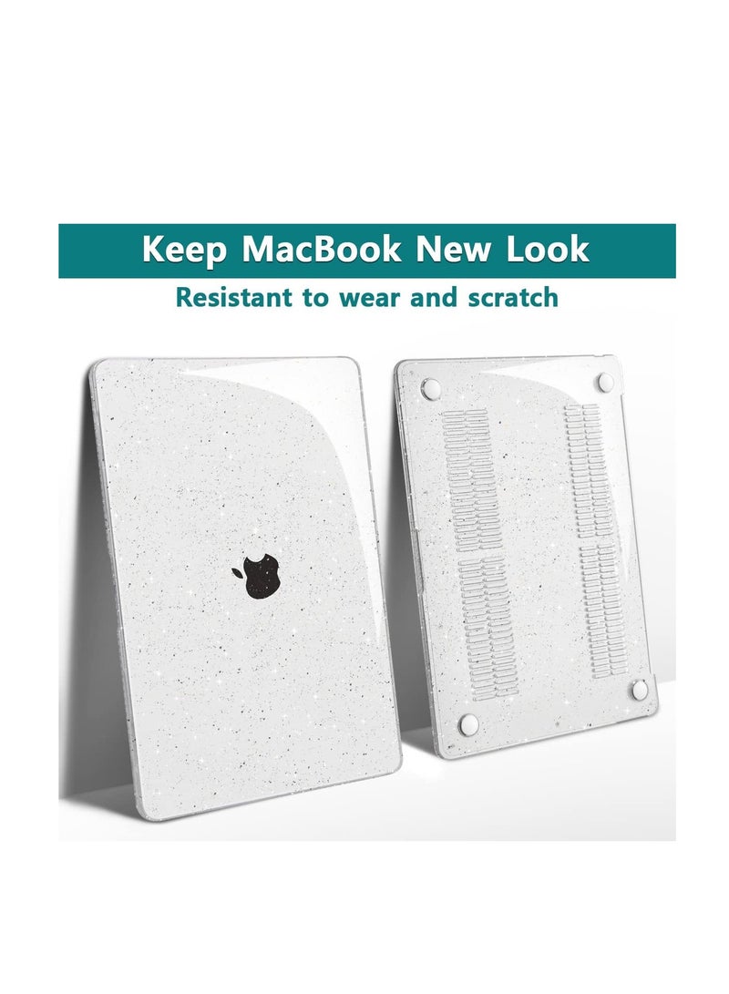 جراب متوافق مع MacBook Pro مقاس 13 بوصة M2 2023--21، 2020-2016 M1 A2338 A2251 A2289 A2159 A1989 A1706 A1708 Touch Bar، جراب صلب لامع شفاف + غطاء لوحة مفاتيح + واقي شاشة - Image 3
