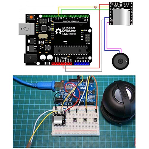 UMLIFE 3PCS Mini MP3 Player Audio Module MP3 Voice Decode Board TF Card U Disk IO/Serial Port/AD Board DFPlayer Audio Voice Music Module for Arduino - Image 4