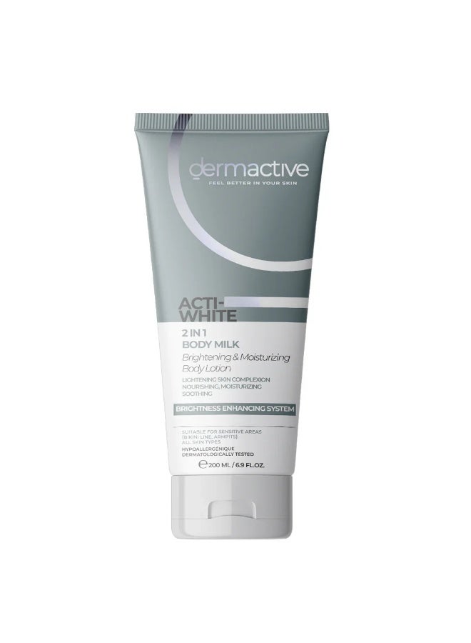 Dermactive Derma Active White 2 in 1 Body Milk 200ml - Image 1