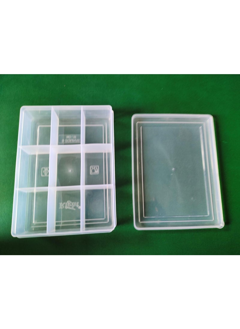 Teraiya's Teraiyas 9 Partition Storage Plastic Box Organizer for Jewelry Watches Necklaces Bracelets Earrings length 19 cm Breadth 145 cm 2 pieces With Free Small Square Box 4 Pcs  - Image 2