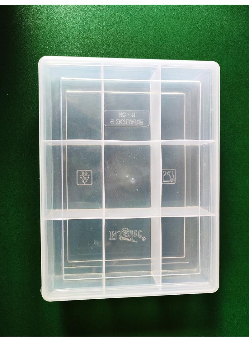 Teraiya's Teraiyas 9 Partition Storage Plastic Box Organizer for Jewelry Watches Necklaces Bracelets Earrings length 19 cm Breadth 145 cm 2 pieces With Free Small Square Box 4 Pcs  - Image 1