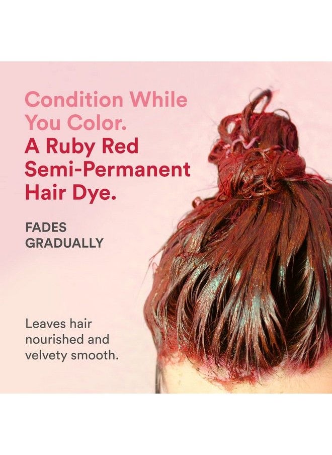 INH Semi Permanent Hair Color Ruby Red Color Depositing Conditioner Temporary Hair Dye Tint Conditioning Hair Mask Safe Red Hair Dye 6Oz  - Image 3