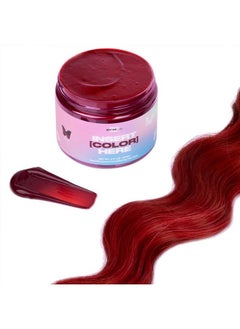 INH Semi Permanent Hair Color Ruby Red Color Depositing Conditioner Temporary Hair Dye Tint Conditioning Hair Mask Safe Red Hair Dye 6Oz  - Image 2