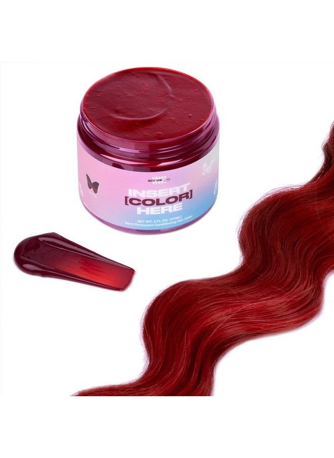 INH Semi Permanent Hair Color Ruby Red Color Depositing Conditioner Temporary Hair Dye Tint Conditioning Hair Mask Safe Red Hair Dye 6Oz  - Image 2