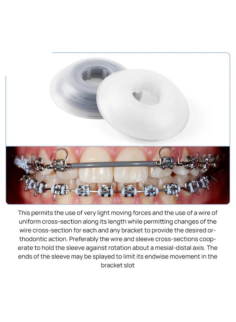 هالونهي غلاف سلك قوس احترافي، سلك قوس بتصميم أنبوبي بطول 5 أمتار مع بلاستيك، سلك تقويم الأسنان، سلك تقويم الأسنان الاحترافي ذو سطح ناعم للأسنان (أبيض) - Image 2