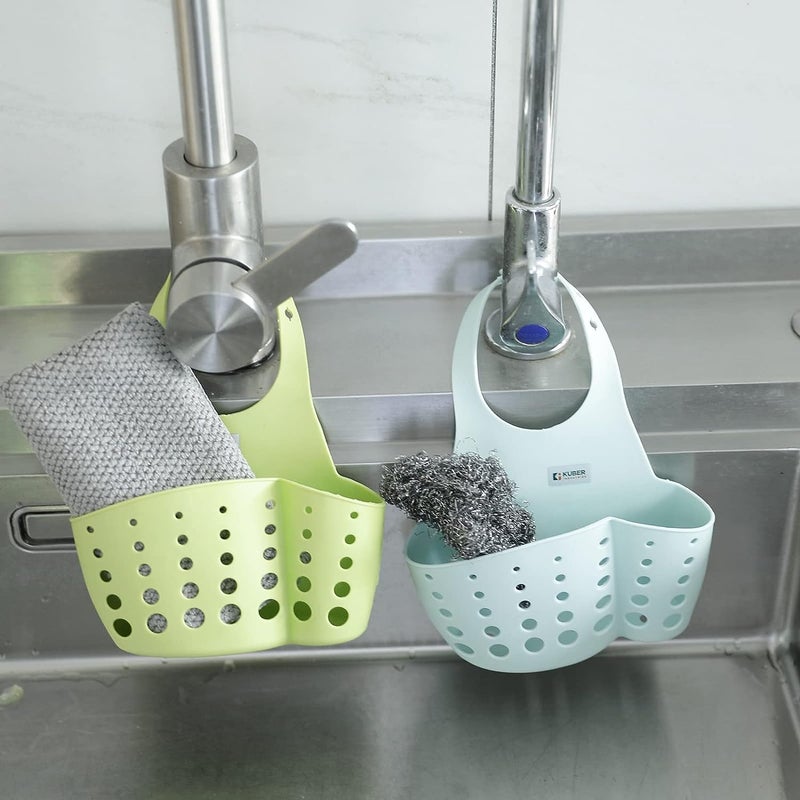 Kuber Industries Kuber Industries Kitchen & Bathroom Organizer|Multipurpose Basket Shelf|Adjustable Snap Fastener|Non-Toxic & Odor-Less|Flexible & Durable|Smart Drainage Holes|Pack of 2 Multicolor  - Image 1
