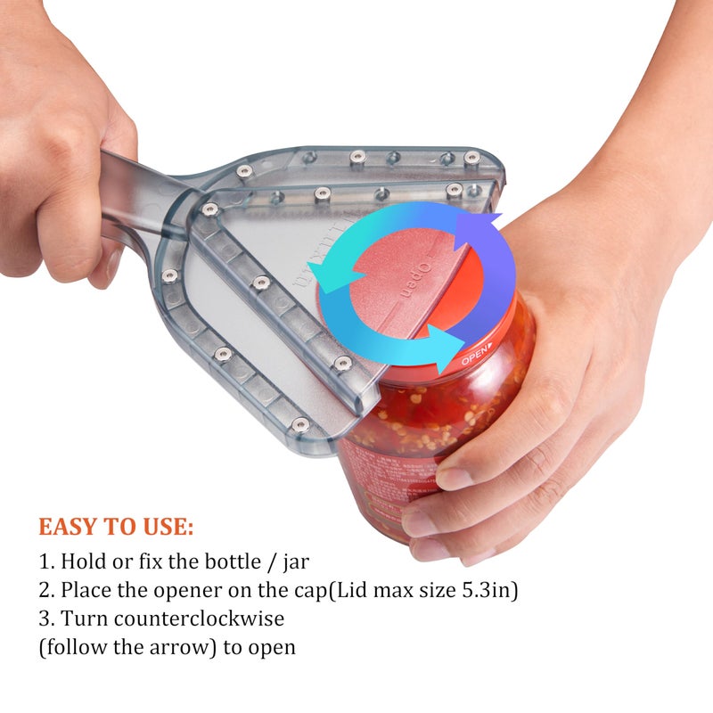 Uinxan Jar Opener for Weak Hand & Seniors with Arthritis,Easy Twist Off Bottle Caps,Patent | Unique Kitchen Gadgets, Christmas Gifts for Elderly/Women/Men (Black) - Image 4