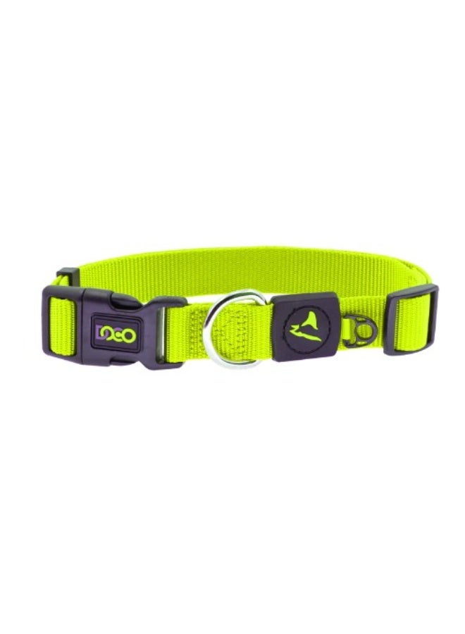 dog collar medium Nylon o-ring lime (35-51x2cm)